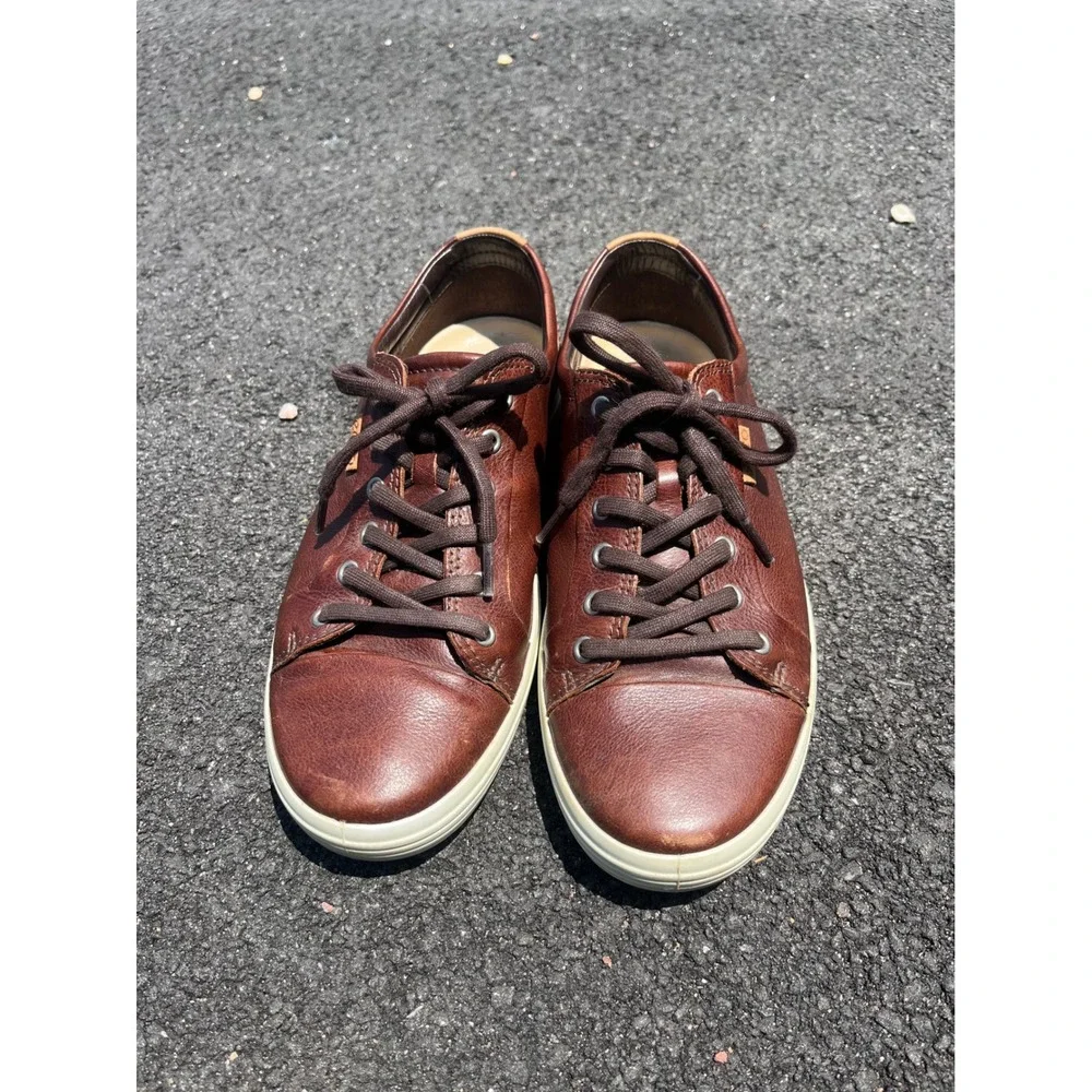 ECCO Soft 7 Mens Brown Leather Low Top Sneakers Size 43 US 9-9.5